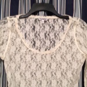 White lace long sleeve shirt